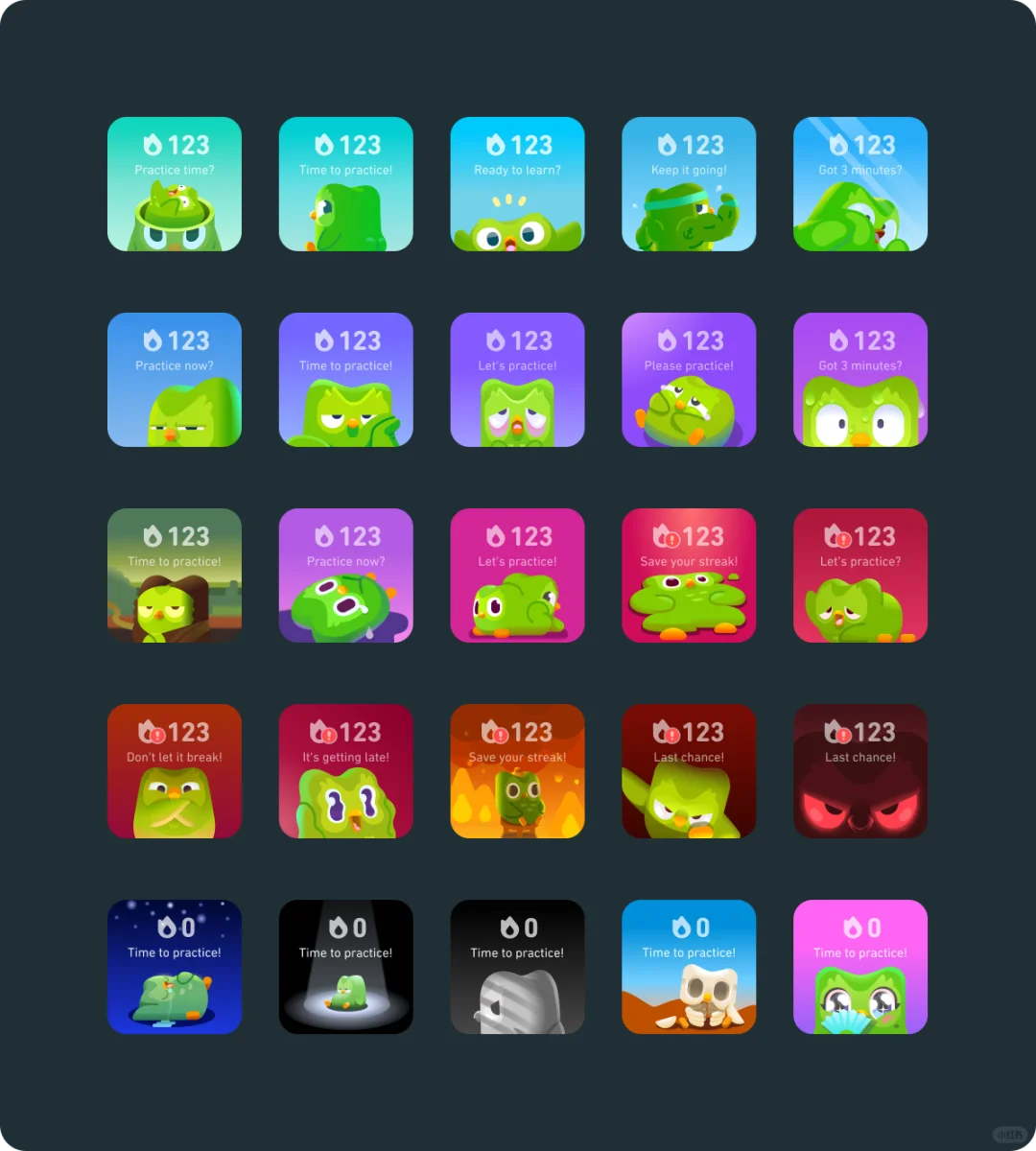 Duolingo iOS应用程序图标的历史