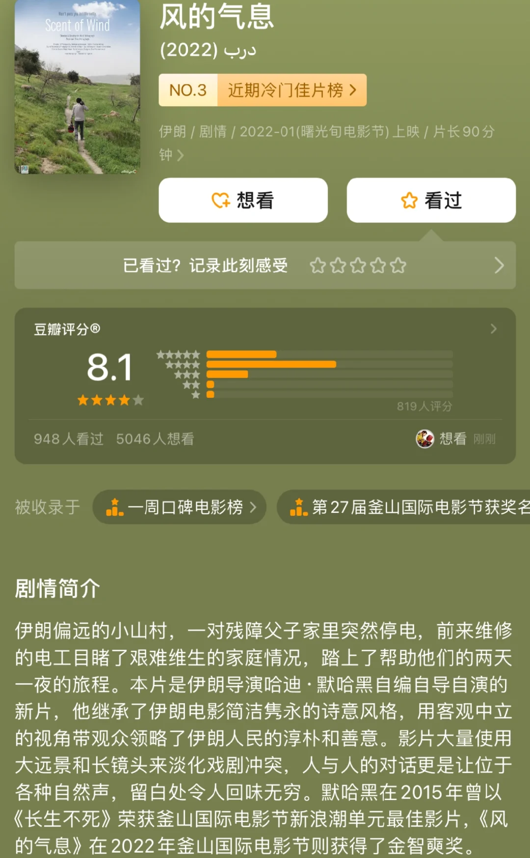 伊朗电影《风的气息》：又一冷门佳作