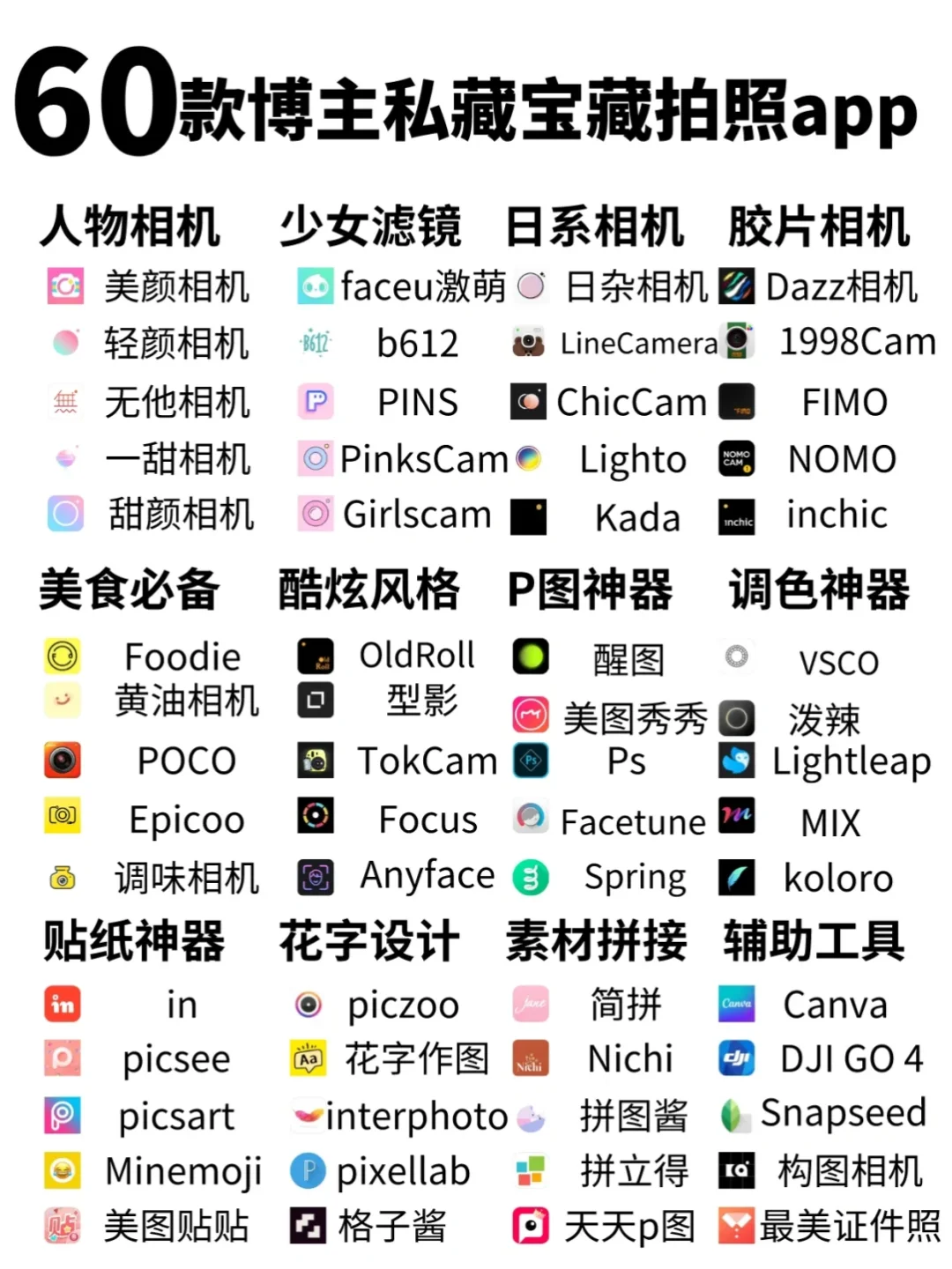 60个自拍必备🔥你和博主只差一个APP🉑