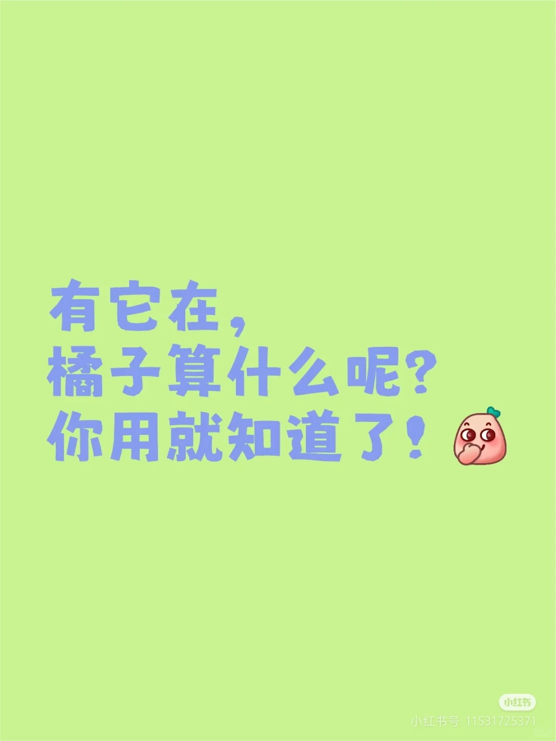 橘子的平替高配版！