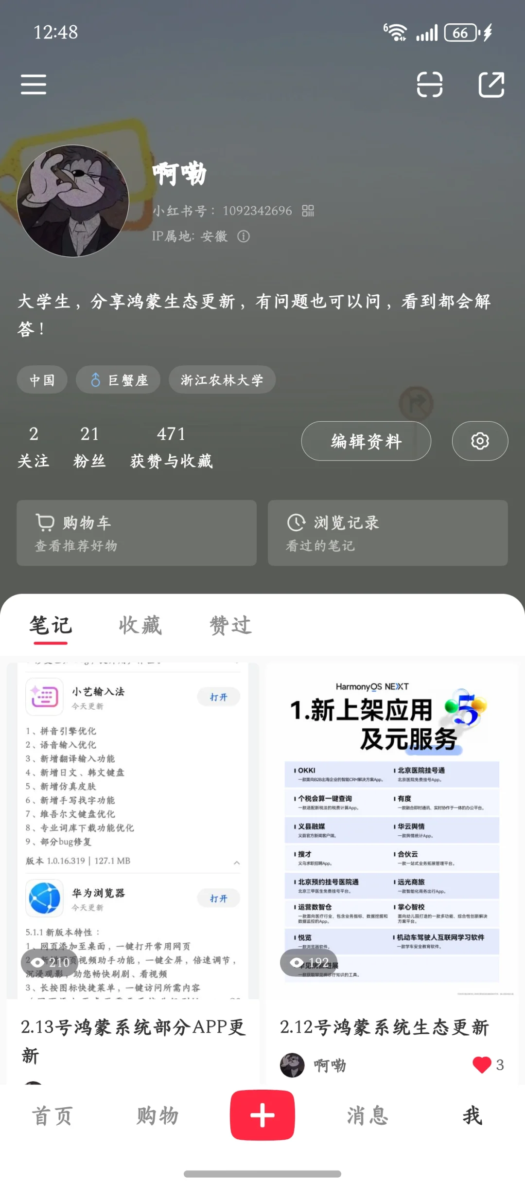 小红书安卓版与鸿蒙版对比