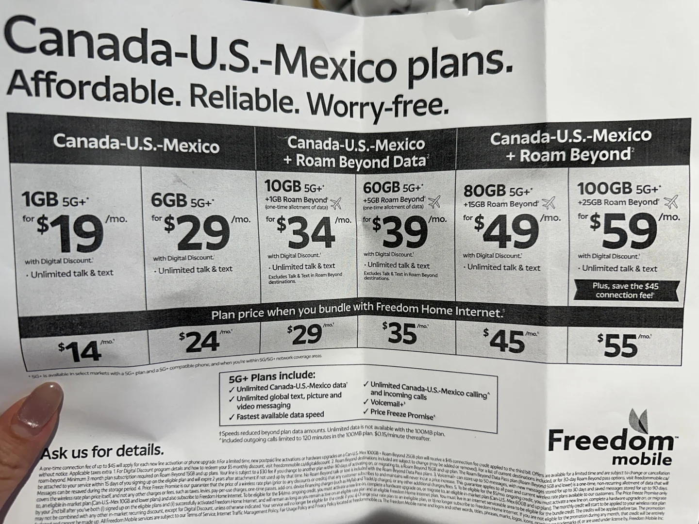 Freedom 多伦多7人家庭🛜+📺+1📱+ 2人话费