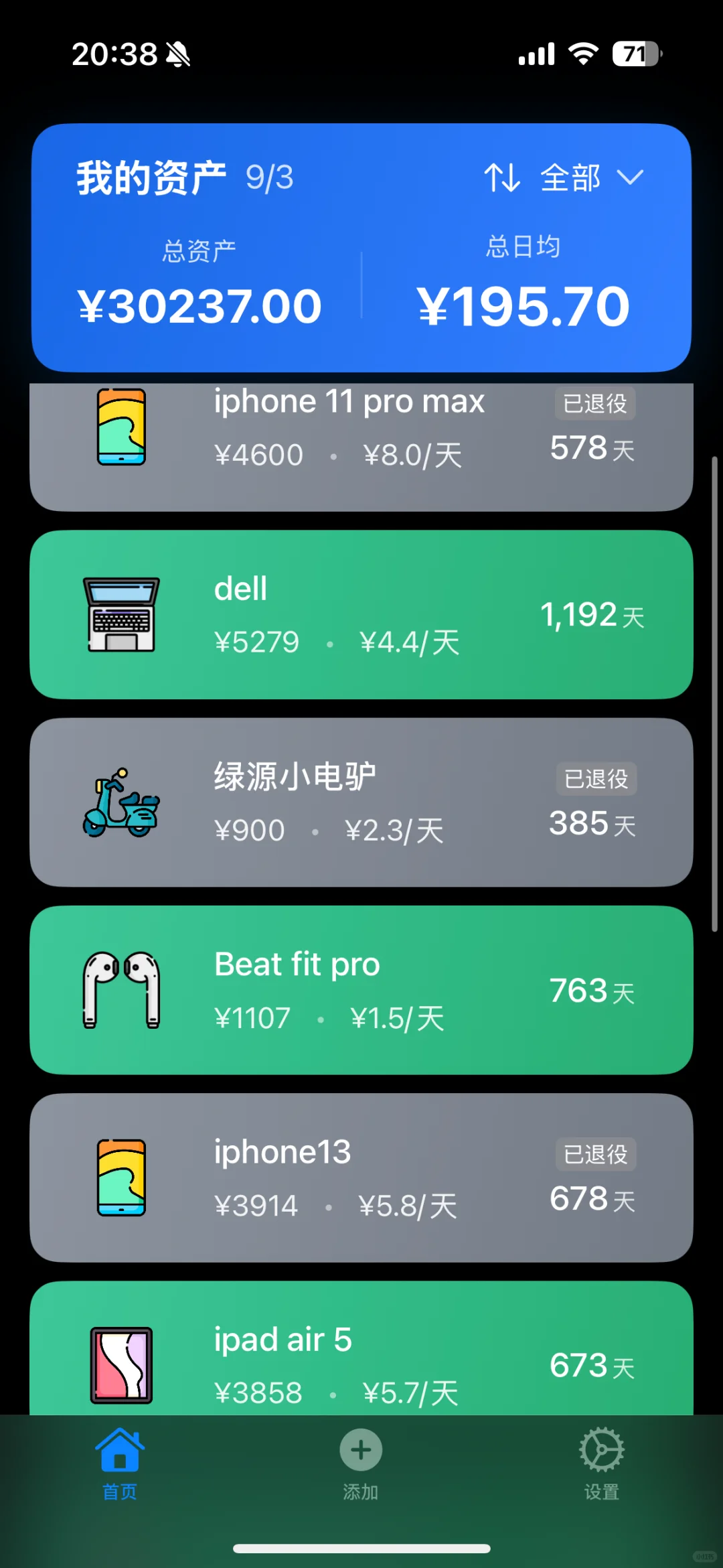这样就能看到固定资产有没有用回本了👀