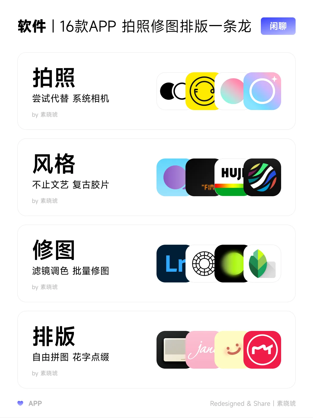 博主自用16款APP|拍照、修图、排版 一条龙