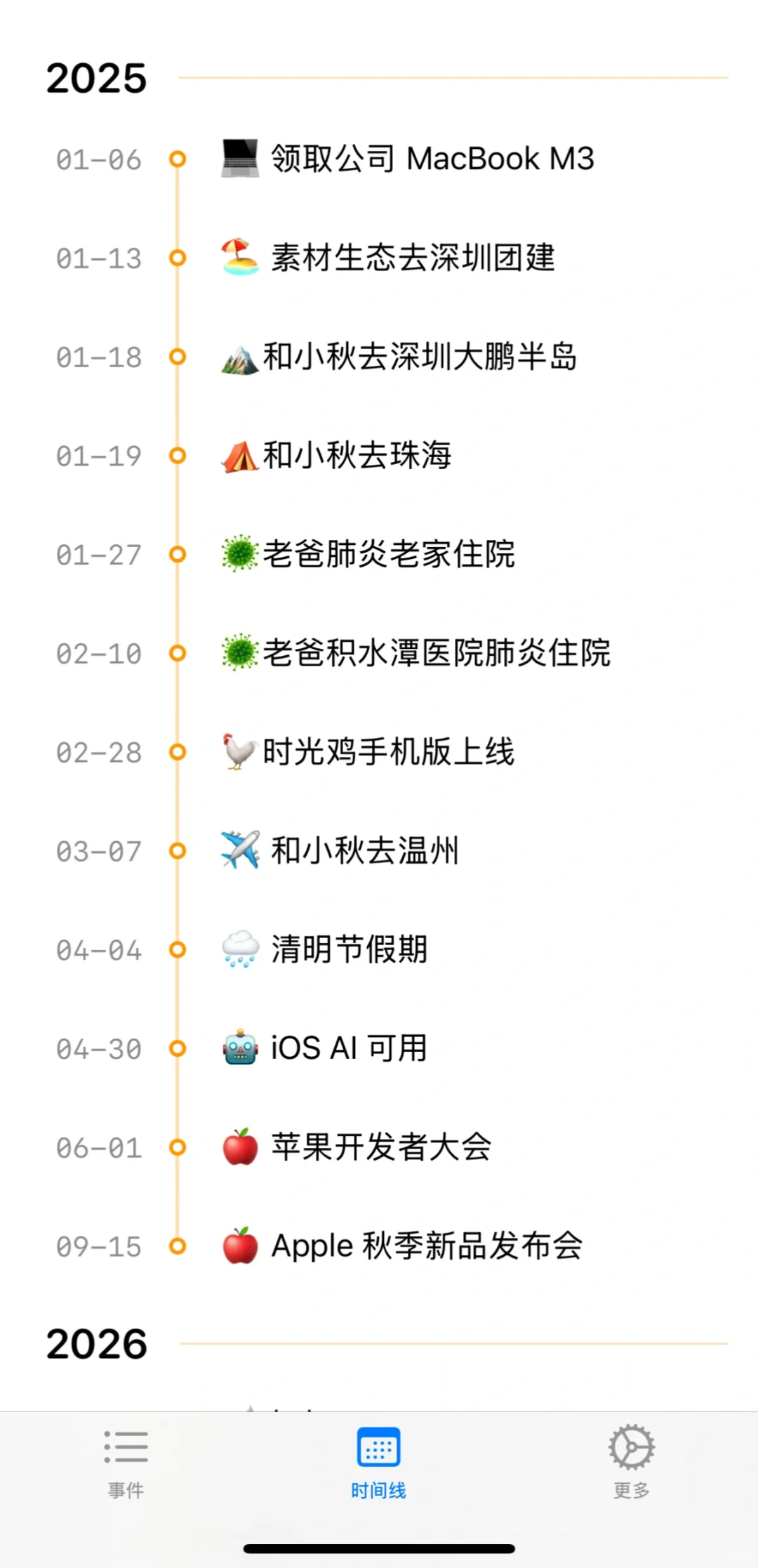 记录一年中重要事件的纪念日 App