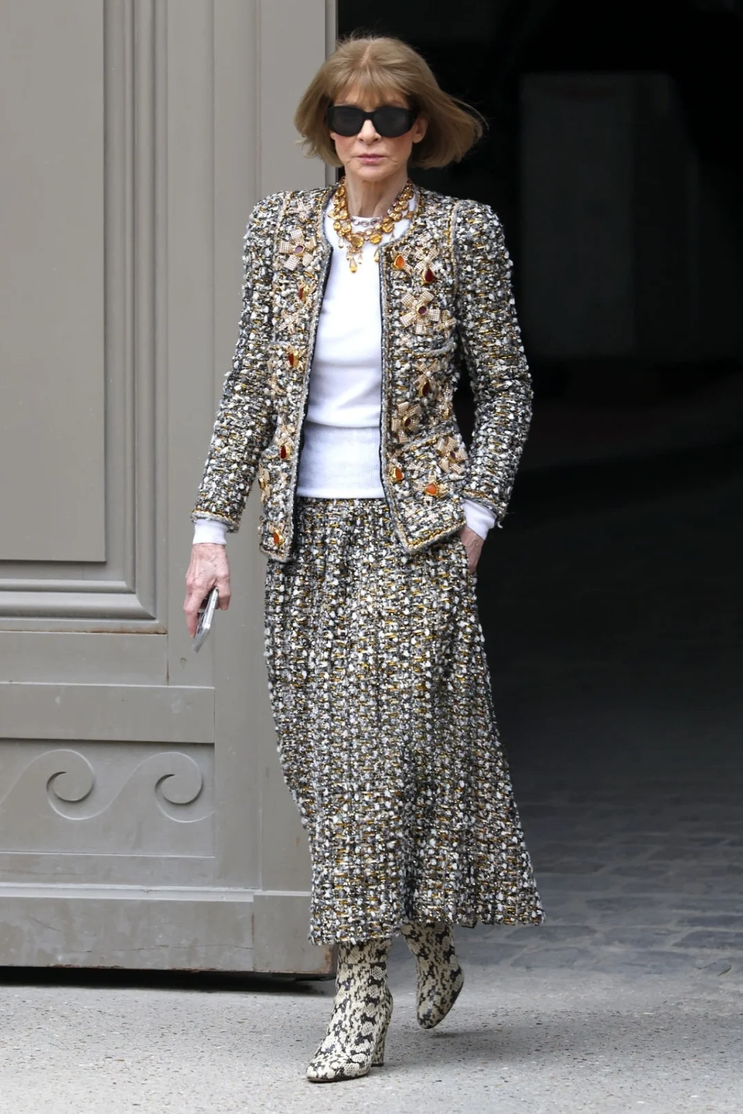 75岁的女魔头身着百万高定出席香奈儿大秀‼️