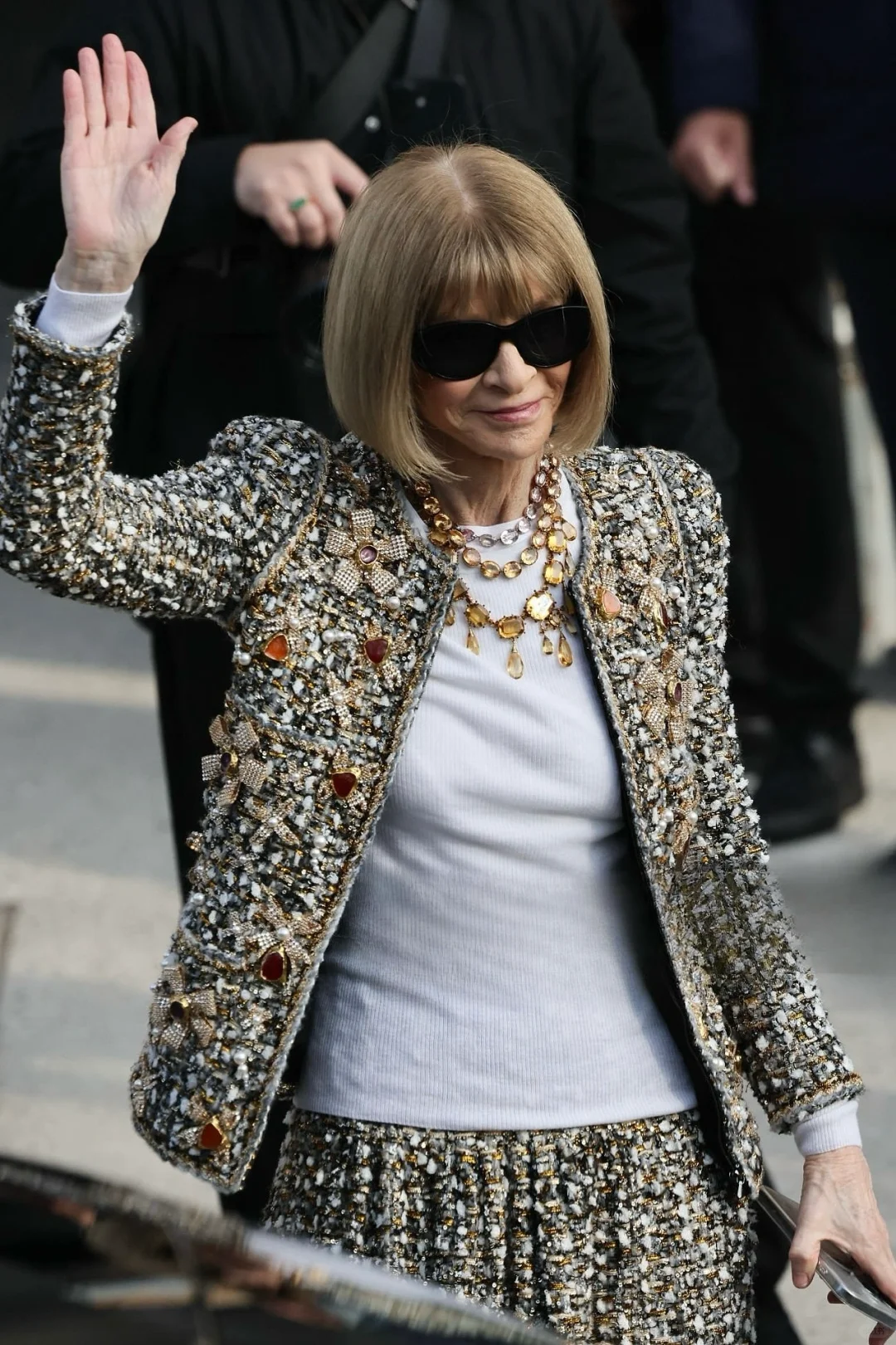 75岁的女魔头身着百万高定出席香奈儿大秀‼️