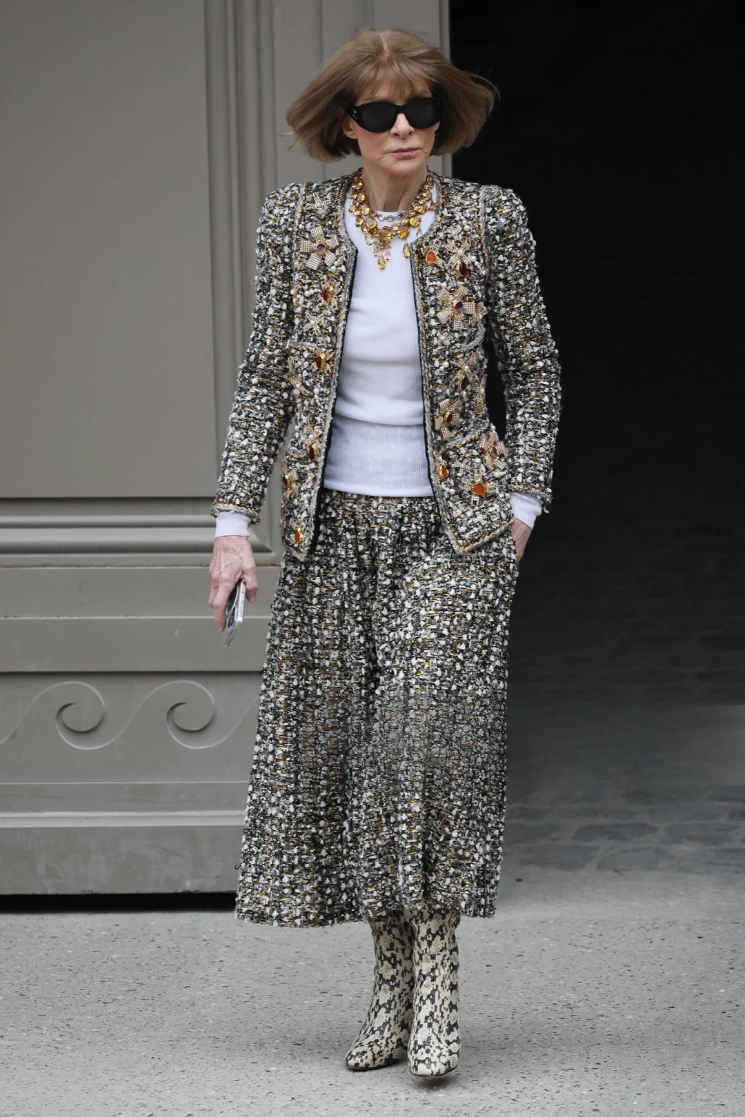 75岁的女魔头身着百万高定出席香奈儿大秀‼️