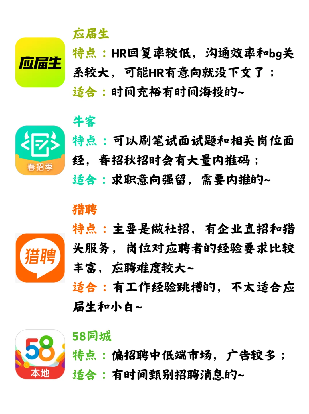 招聘APP总结～找工作必看！