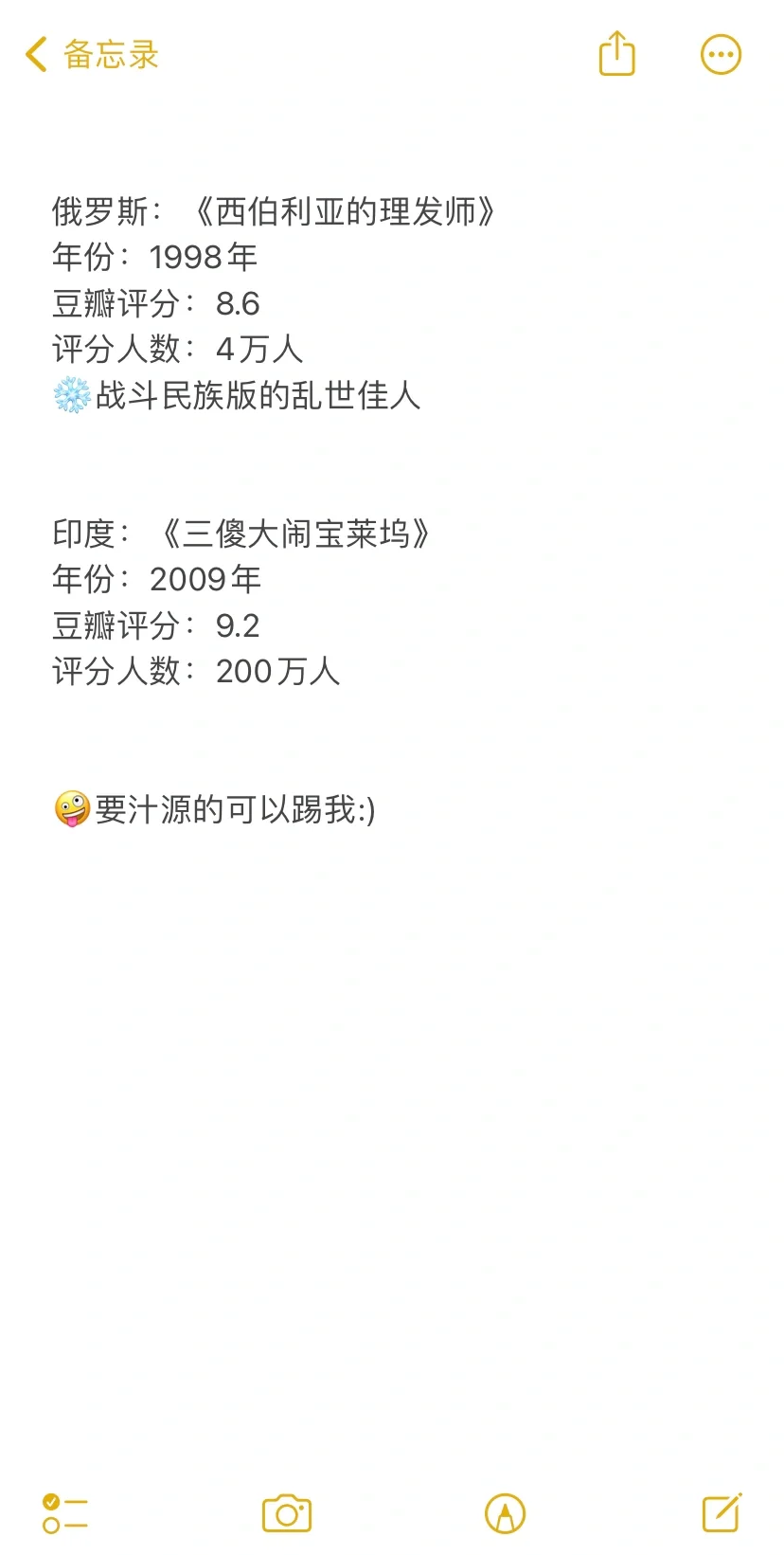 10个国家评分最高的电影