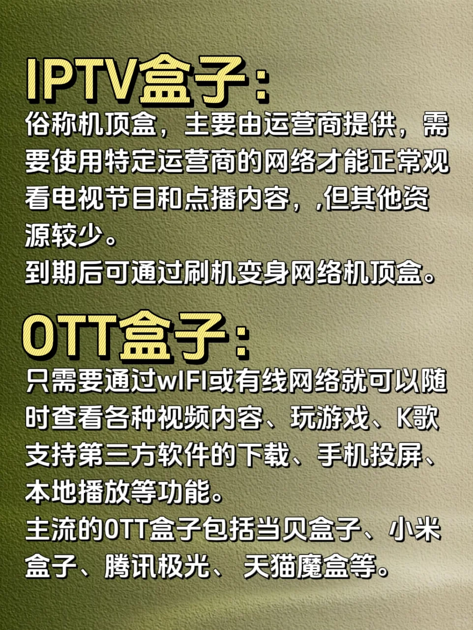 电视机顶盒有4种