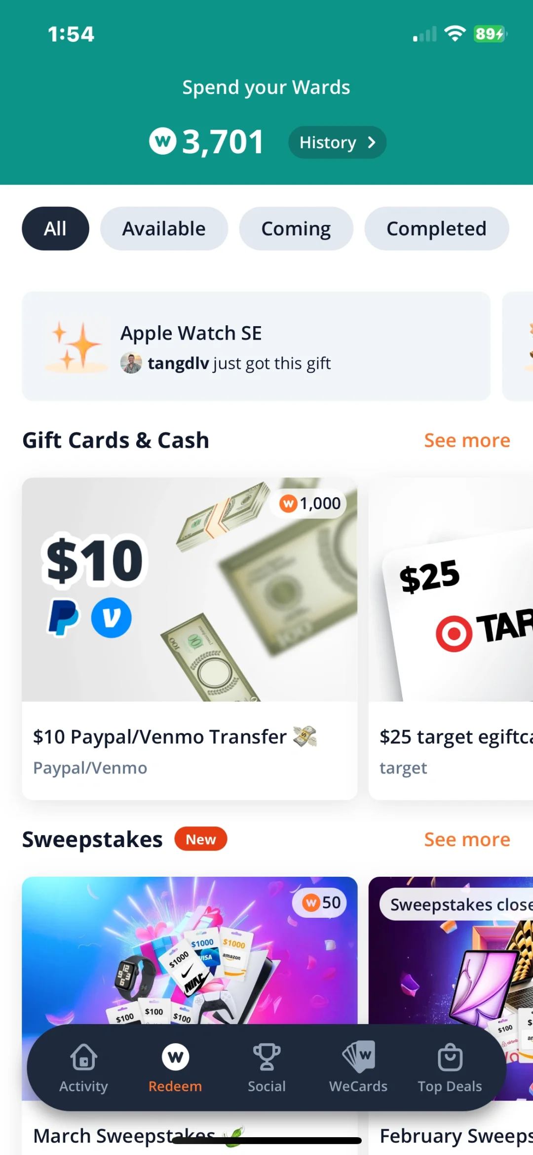 记录一下weward 行路App真实有💰收