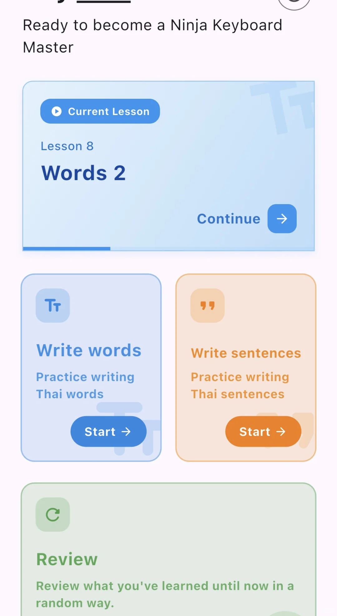 一个练习手机打泰语的APP - Thai Key