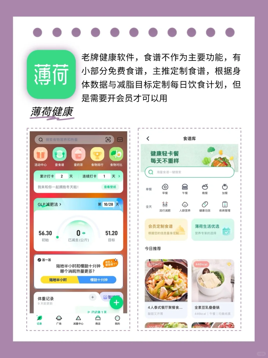 春季减肥瘦身秘籍之减肥食谱app测评