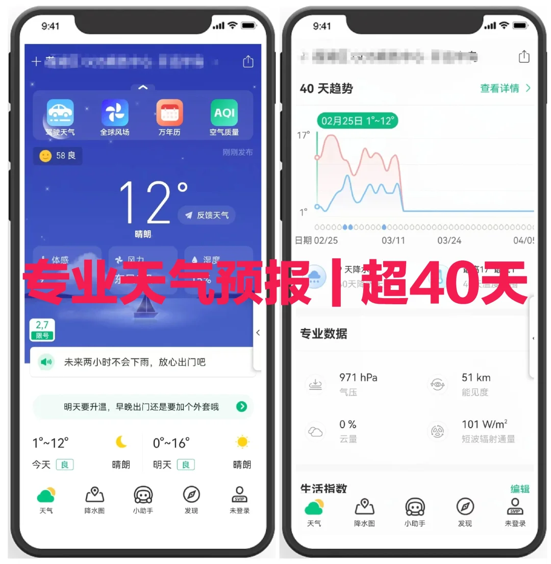 白嫖｜专业的天气预报神器｜超长40天预报～