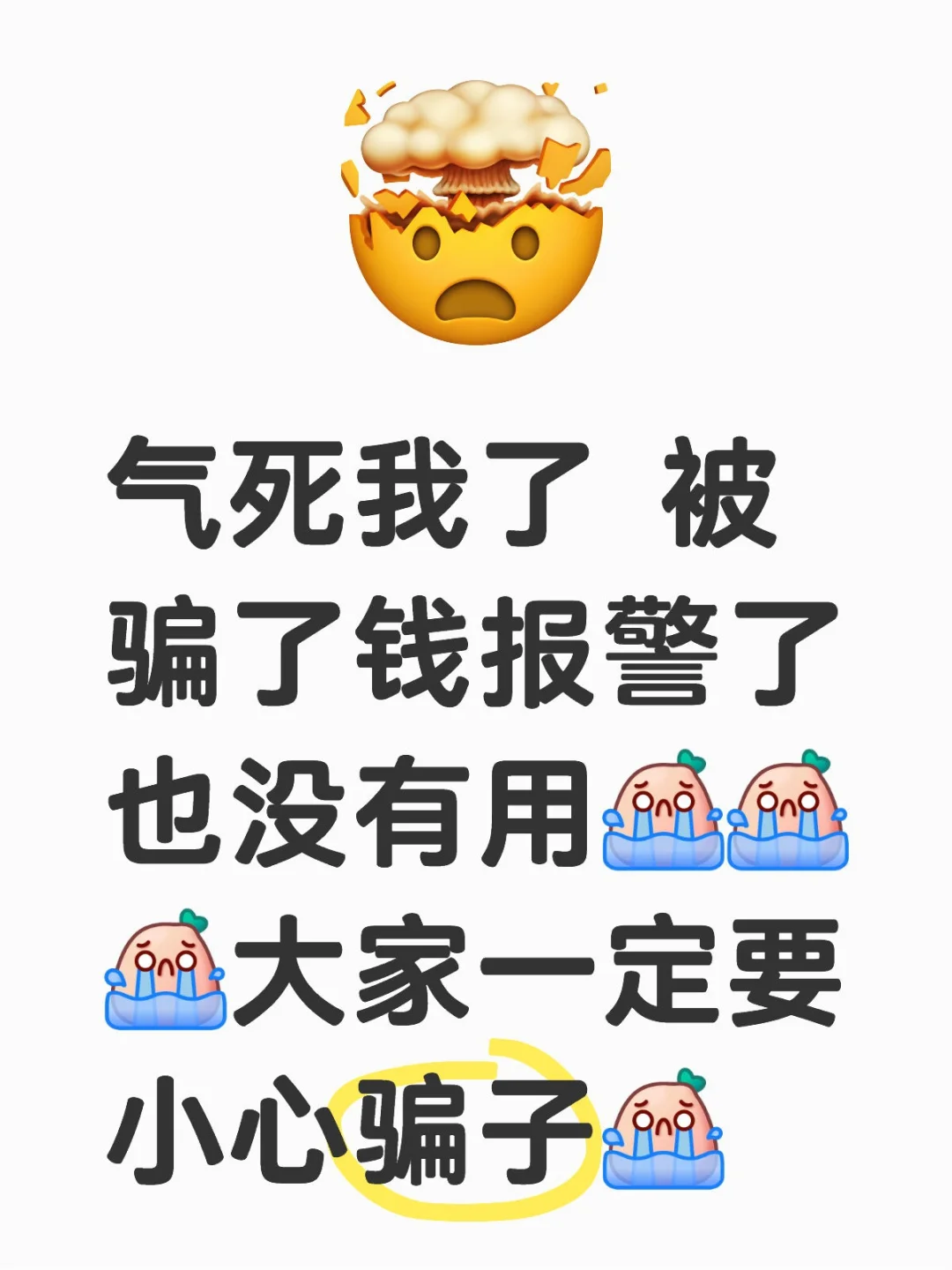 气死我了 被骗了钱报警了也没有用大家一定要小心骗子