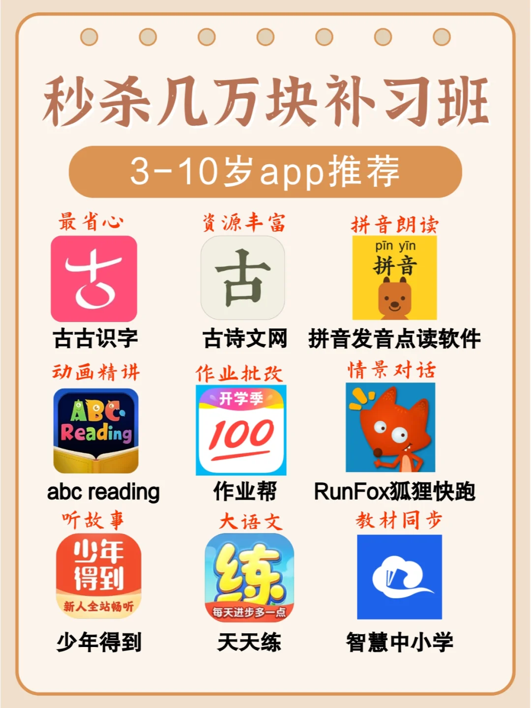 3-10岁app推荐，秒杀几万块补习班