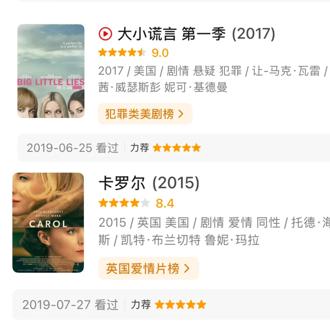 （1）Mark一下文淇力荐的电影🎬