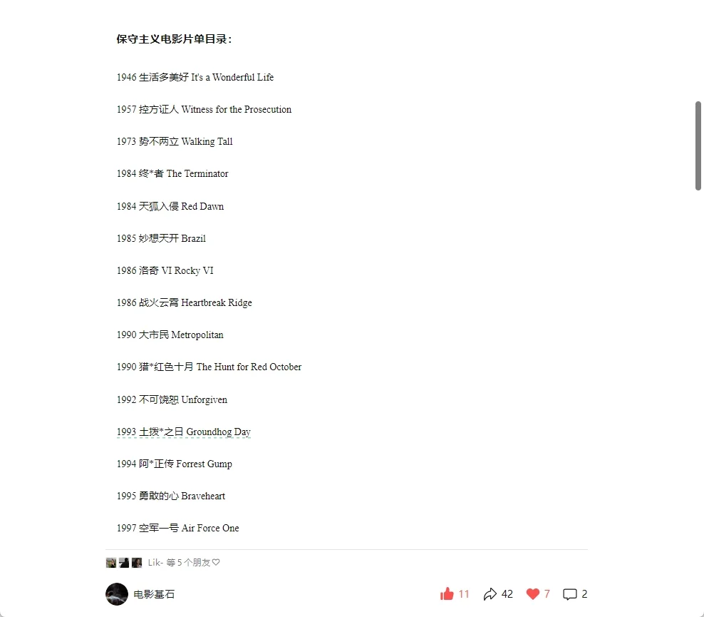 保守主义电影片单合集