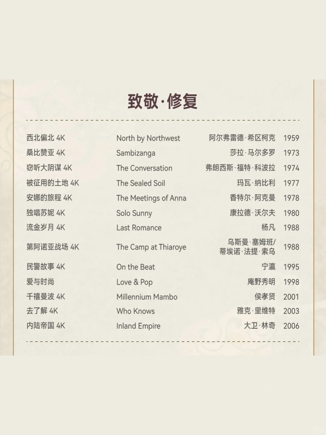 北影节片单｜首批展映片单公布