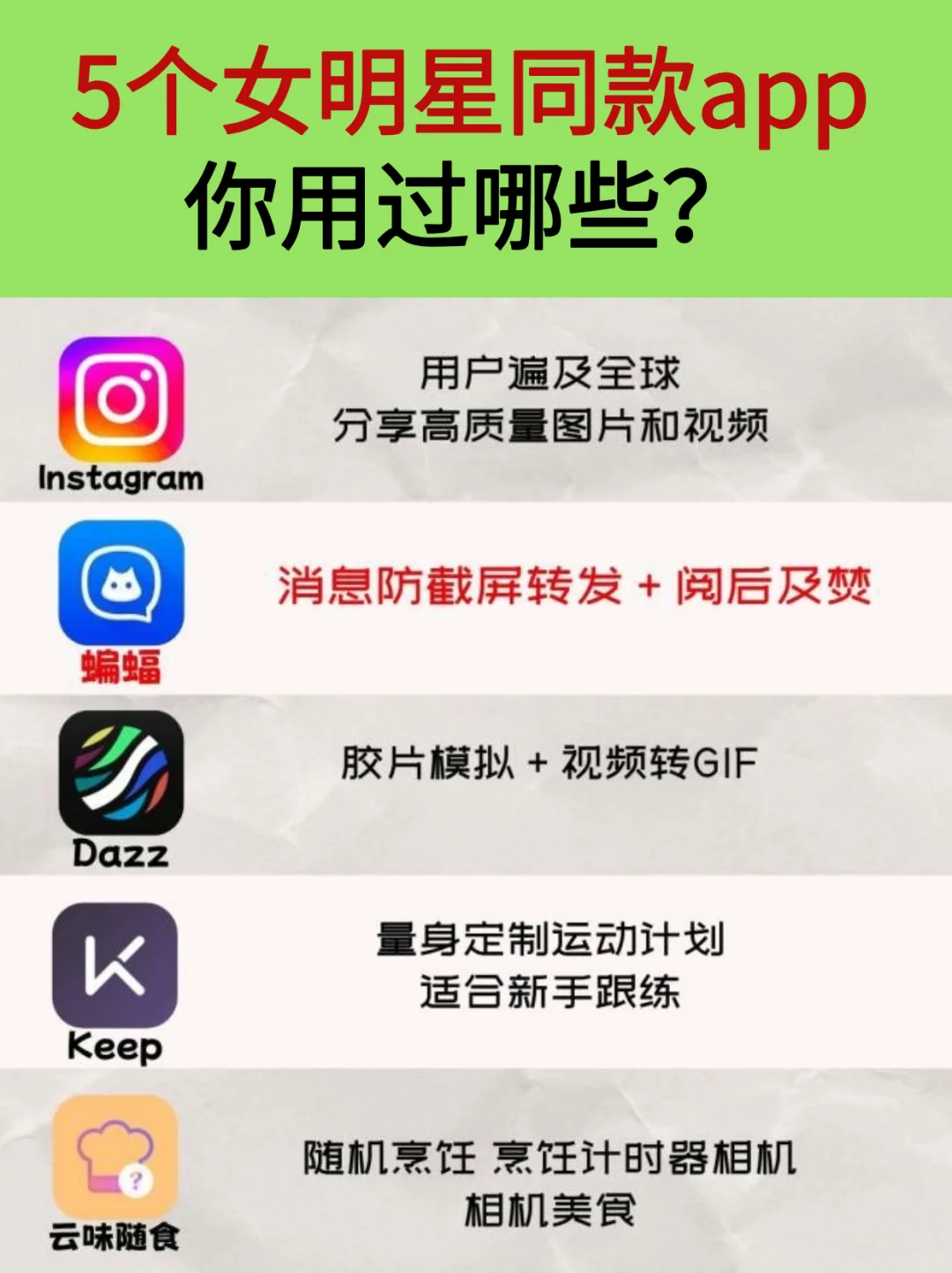 5个女明星爱用的同款app,你用过吗？