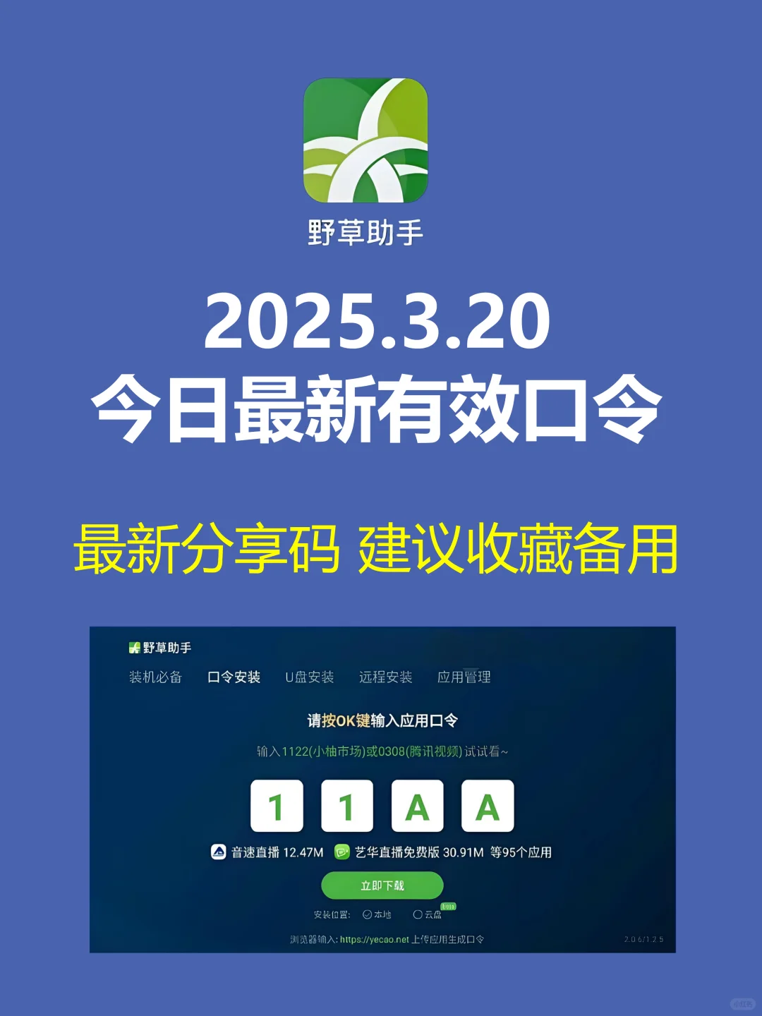 野草助手最新口令！