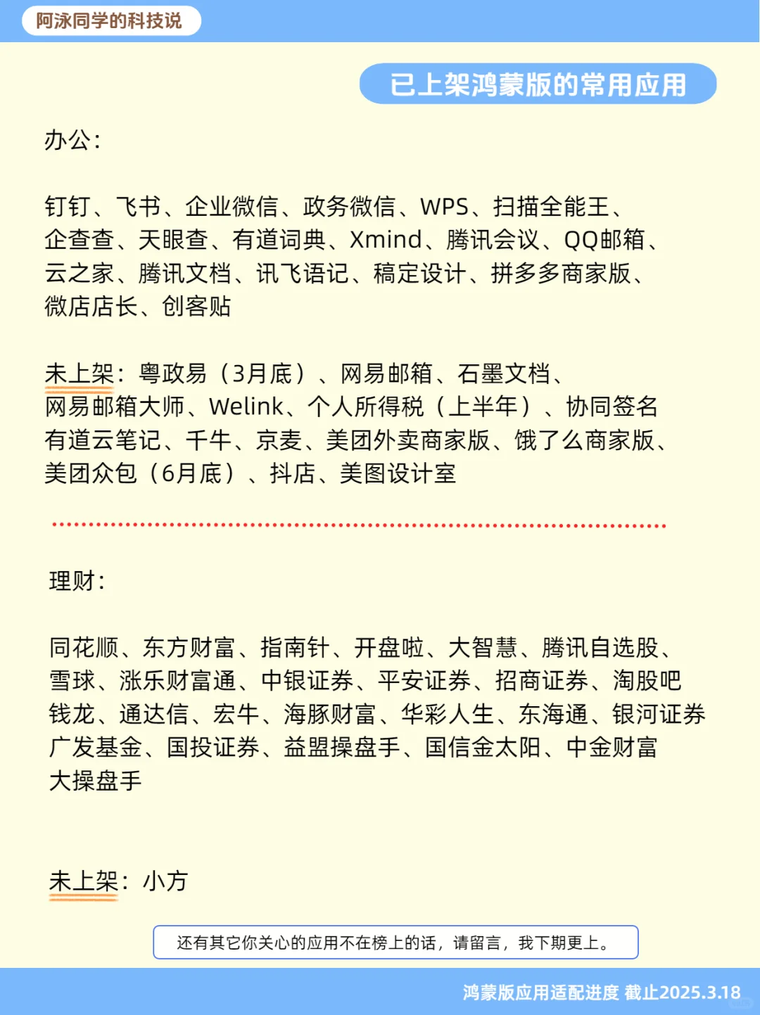 鸿蒙NEXT应用适配进度报告（第7期）