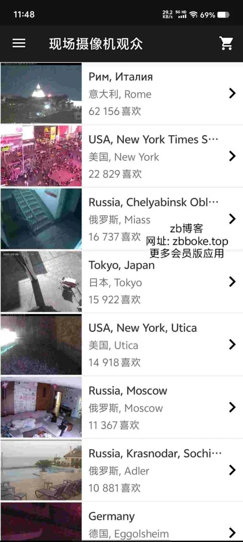 超过11000拥有来自世界各地的摄像头