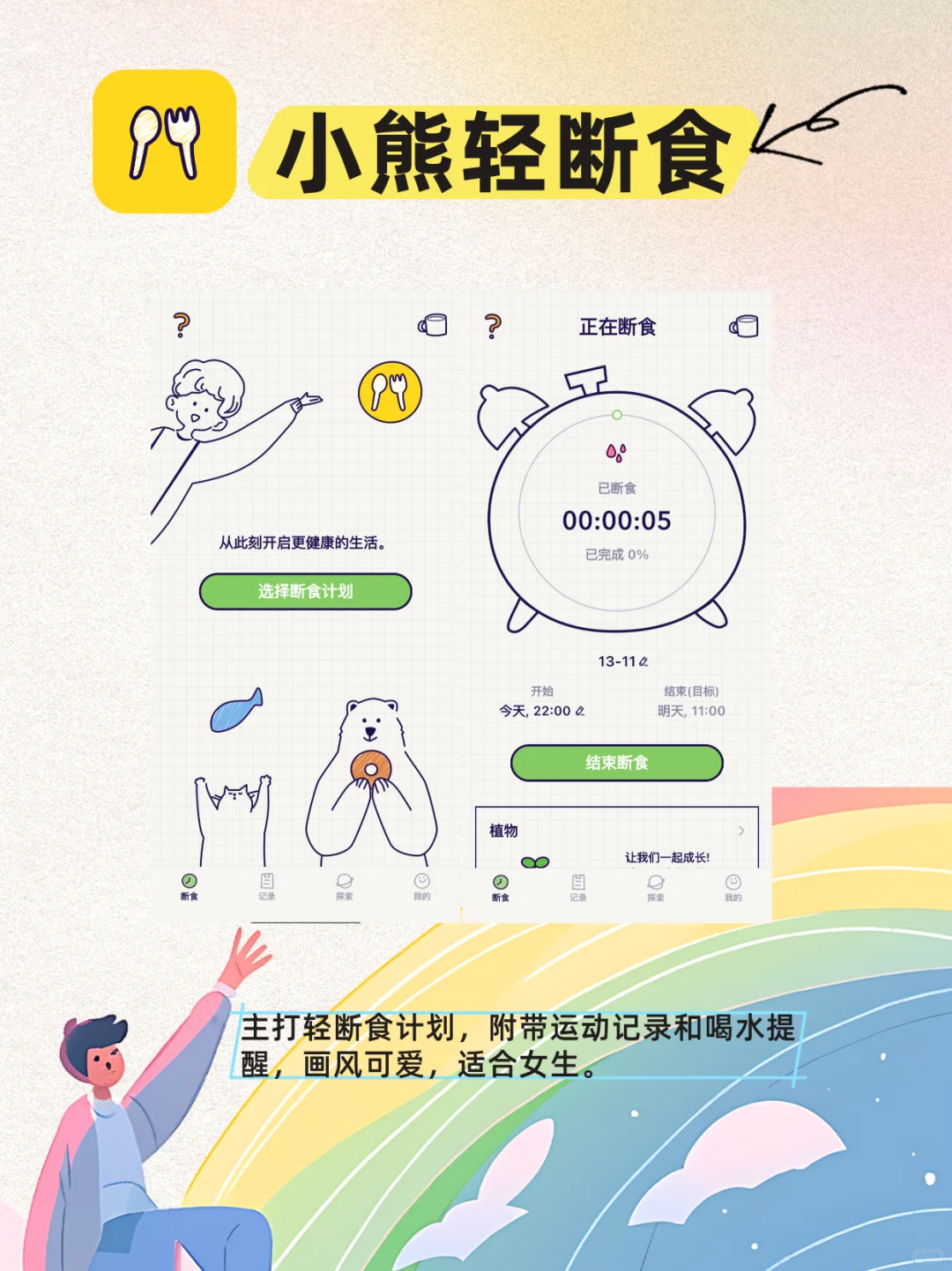 记录运动app→懒人暴瘦buff💨