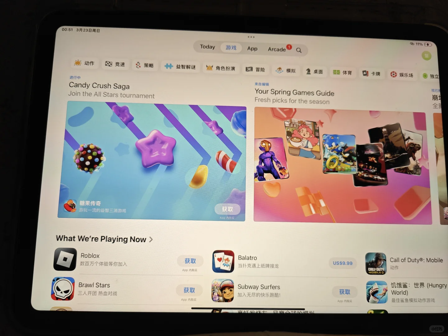 我要在iPad上玩游戏到天亮