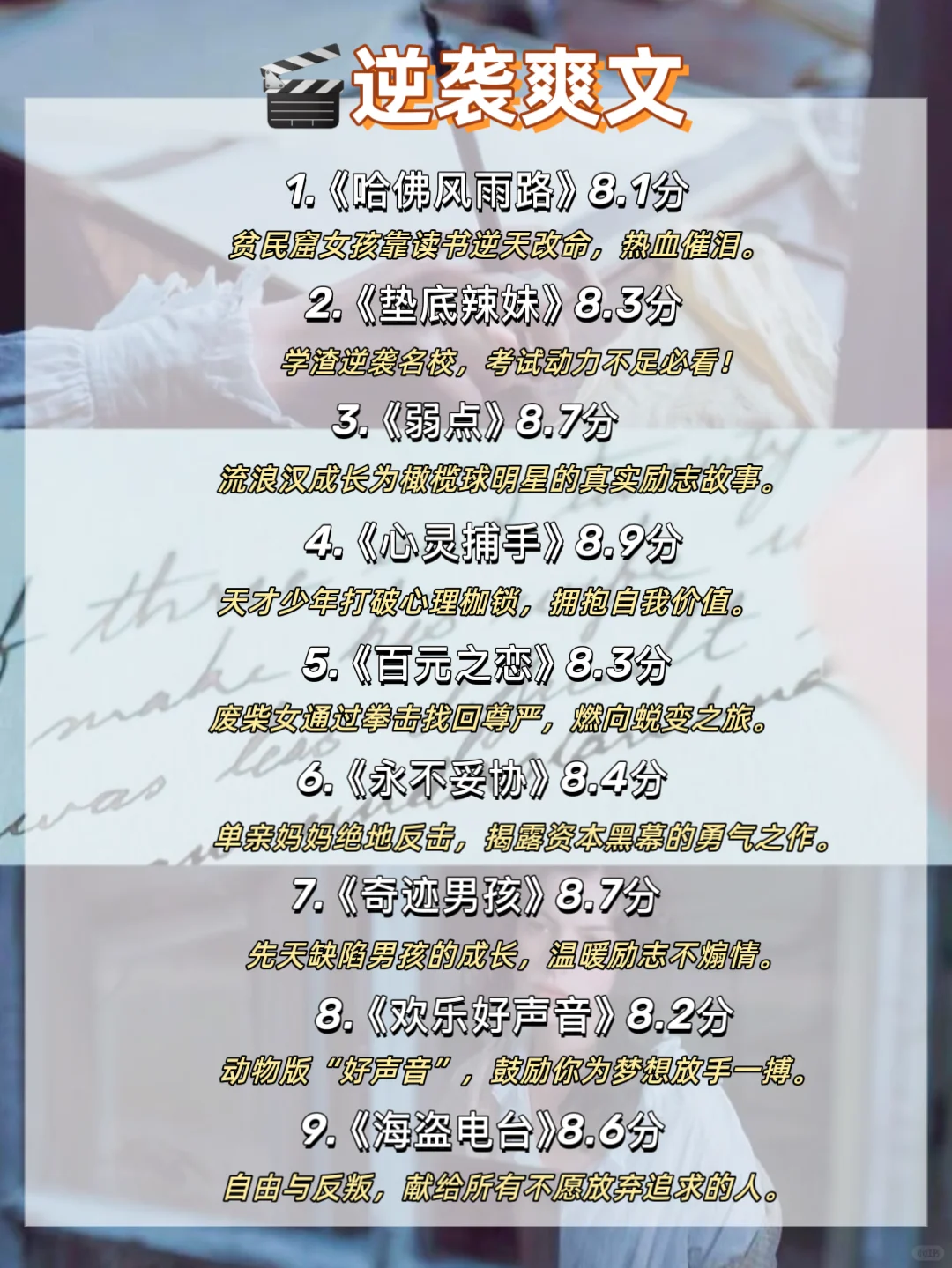 ✨60部电影！！自卑女孩逆袭大女主✨