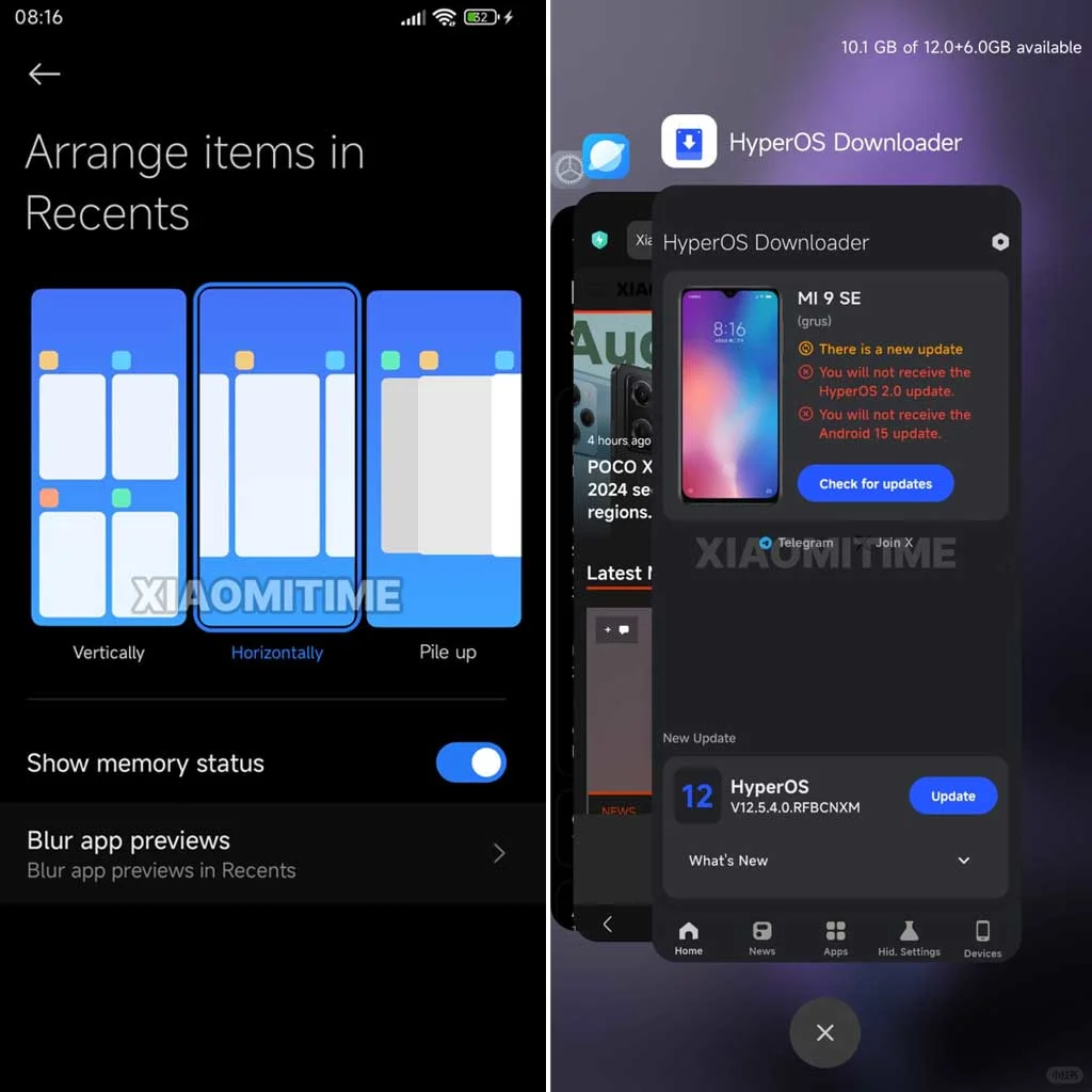 小米HyperOS 2.2“最近应用”界面即将登场
