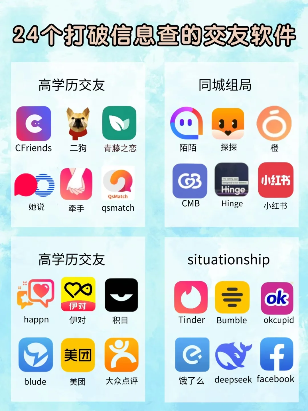 24个打破信息查的交友软件