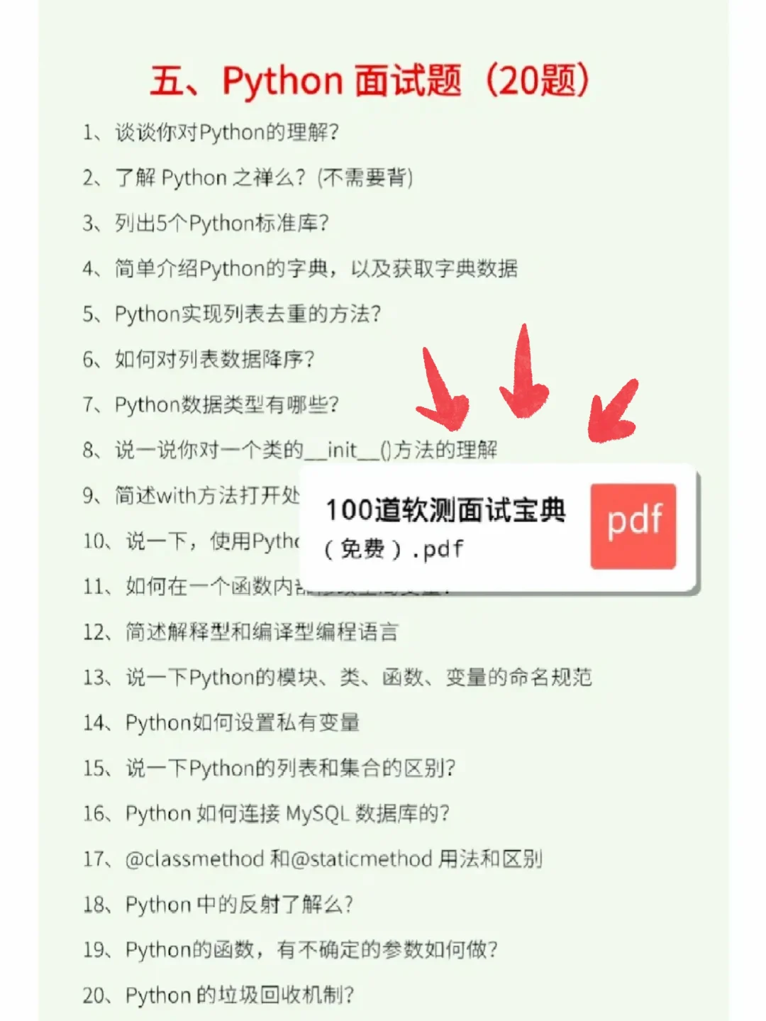 软件测试面试通关密码｜背完面试都过了