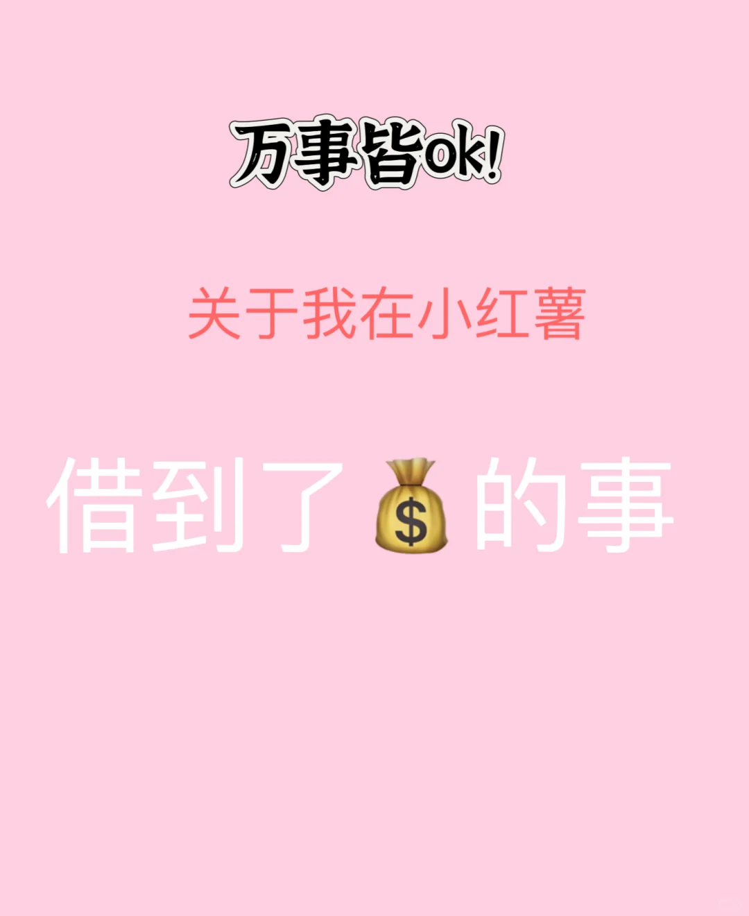 关于我在小红书借钱