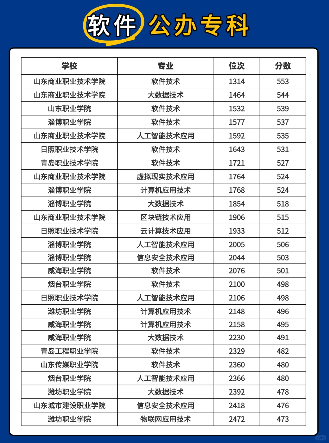 2025山东春考软件大类本专科批次录取最低分