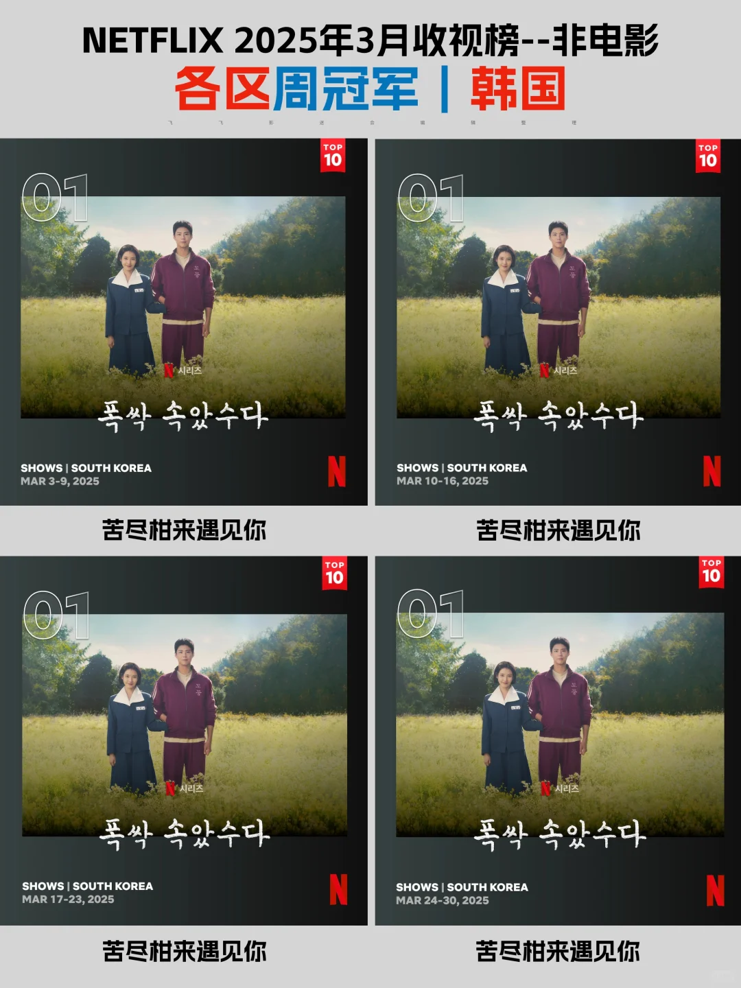 Netflix每周全球收视冠军盘点-2025年3月