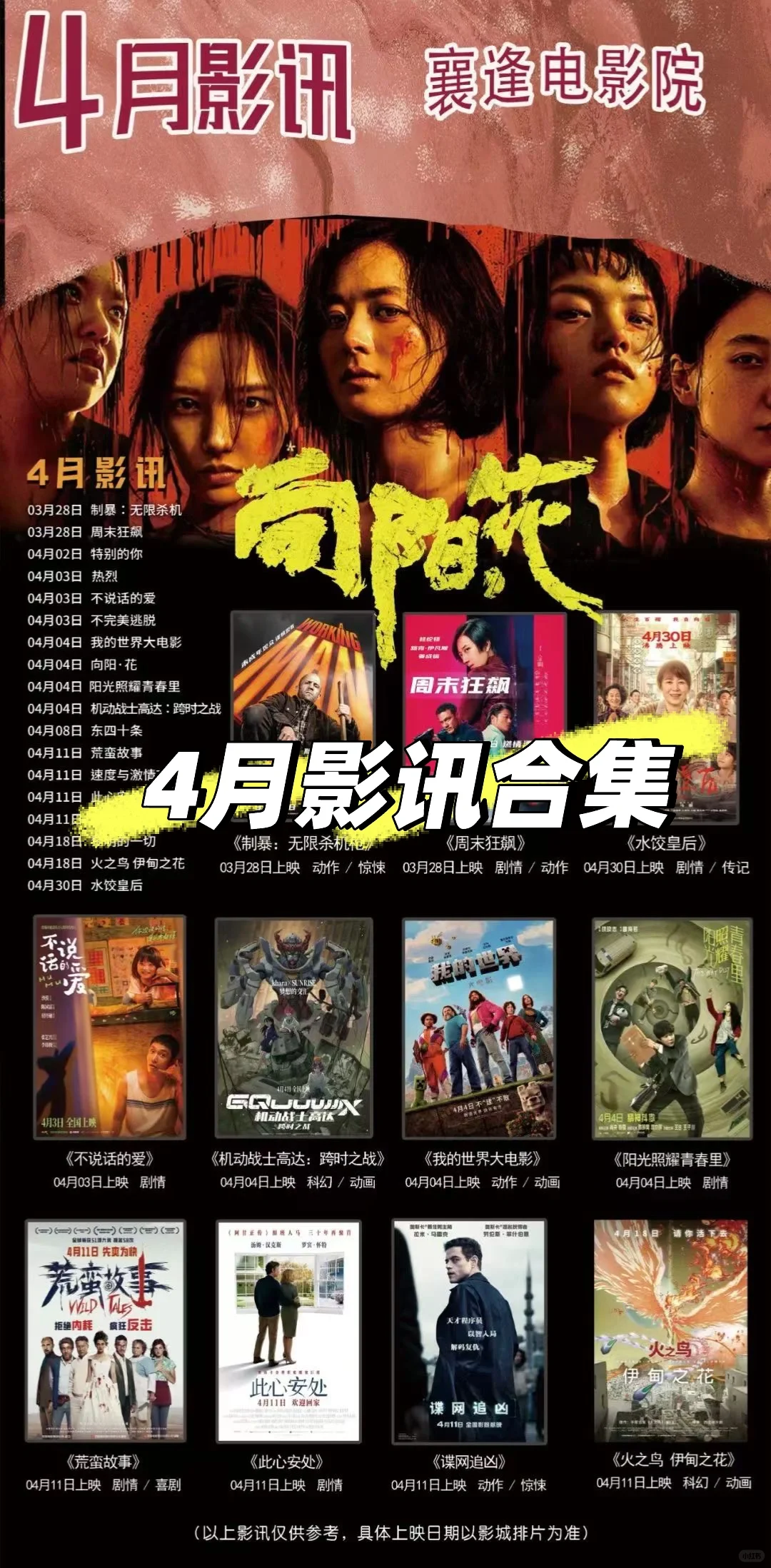 2025最新🎬4月全影讯，去看电影吧！