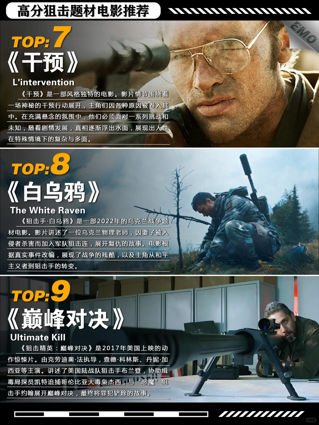 高分狙击题材电影推荐