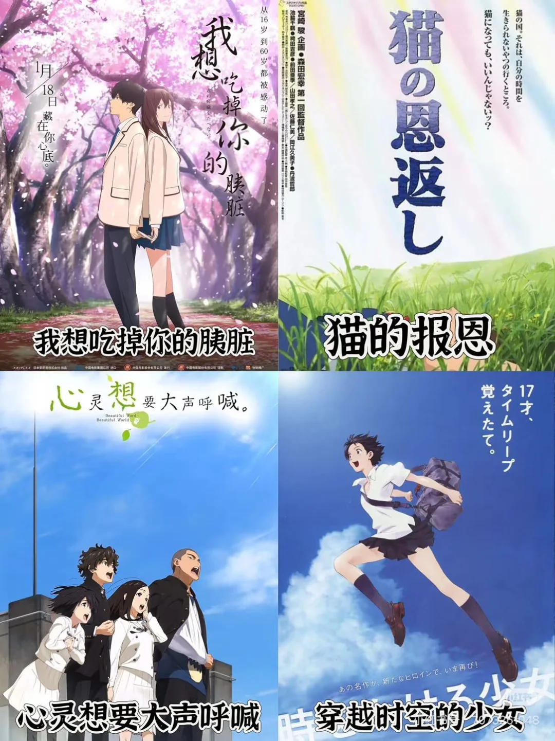 直接上干货，48部治愈系日漫电影已整理完毕