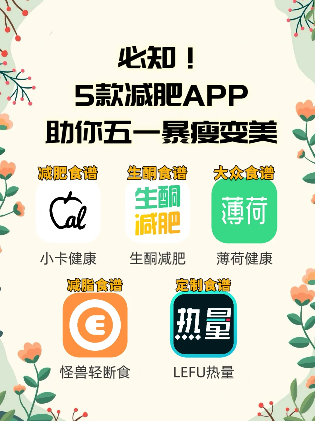 必知！5款减肥APP助你五一暴瘦变美