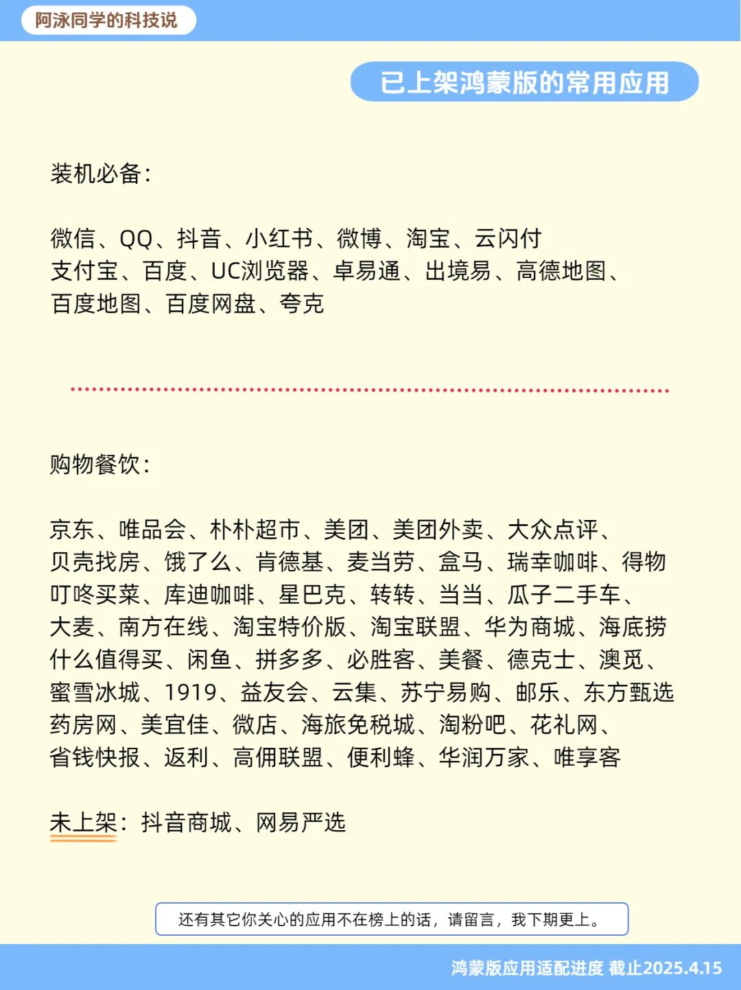 鸿蒙NEXT应用适配进度报告（第9期）