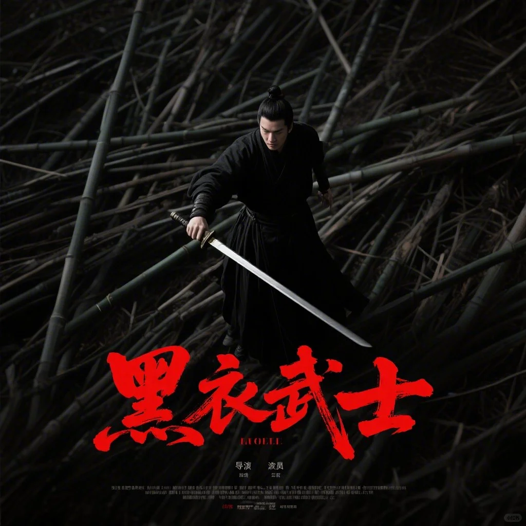 基于「电影海报设计，红色底色，俯视图，持