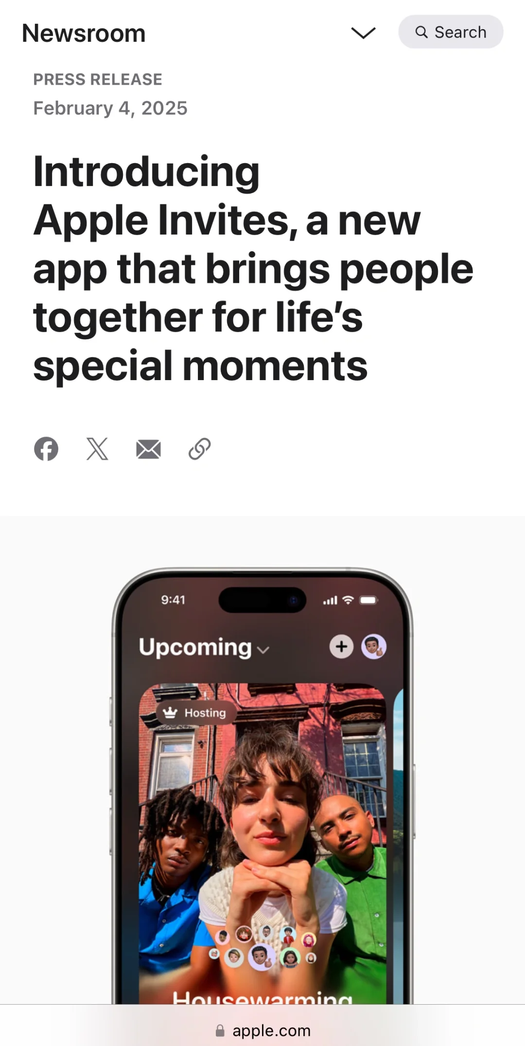 苹果发布新应用 「Apple Invites」附功能科普