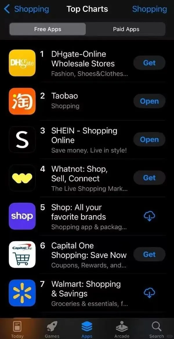 中国电商应用已经在美区苹果商店屠榜了
