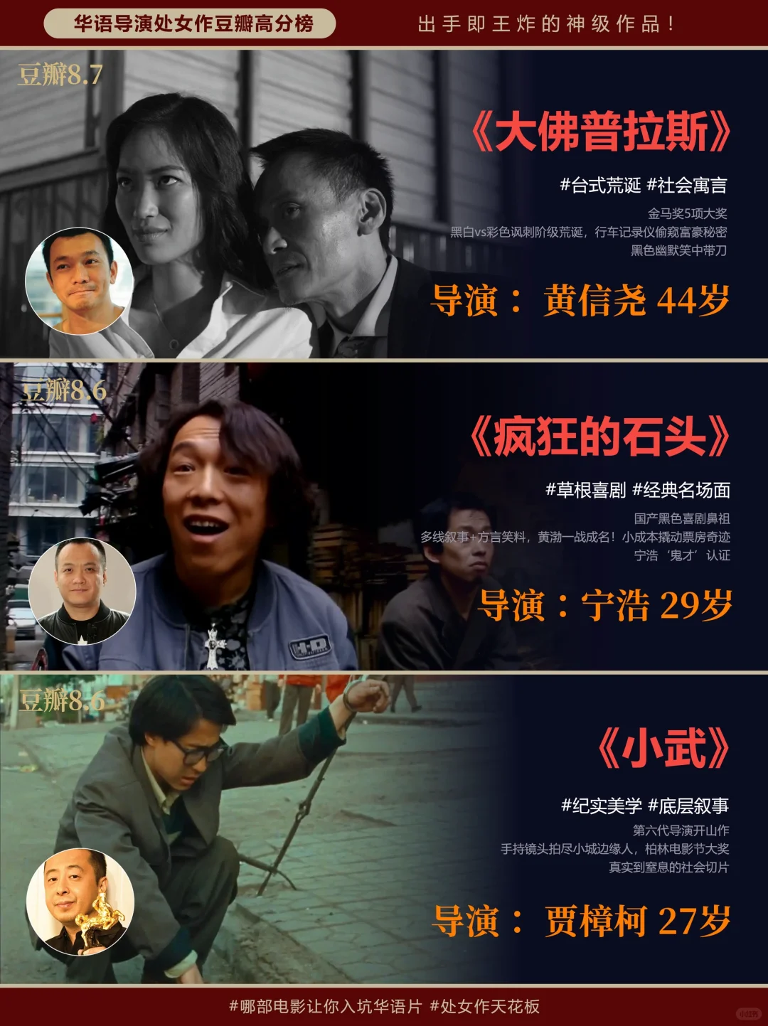 出手即王炸！华语电影导演高分处女作TOP12！！