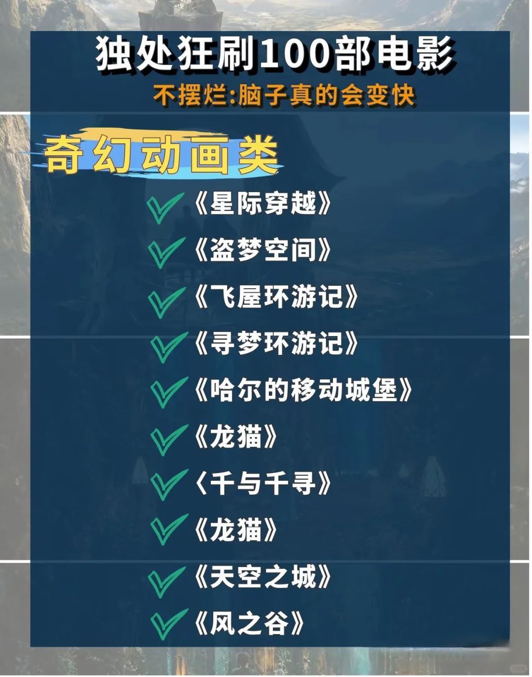 适合狂刷的100部电影😘😘