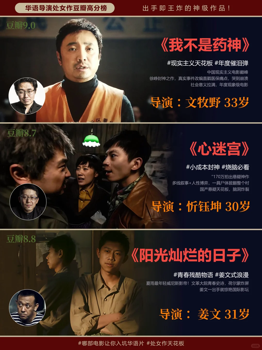 出手即王炸！华语电影导演高分处女作TOP12！！