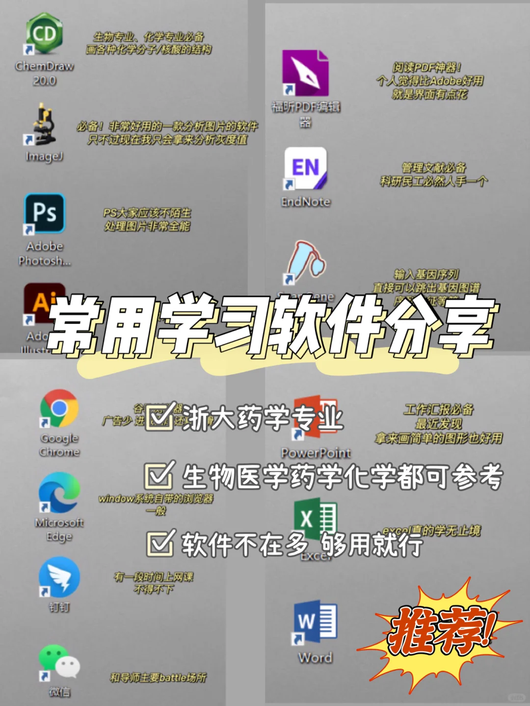 浙大药学研究生的常用电脑软件分享