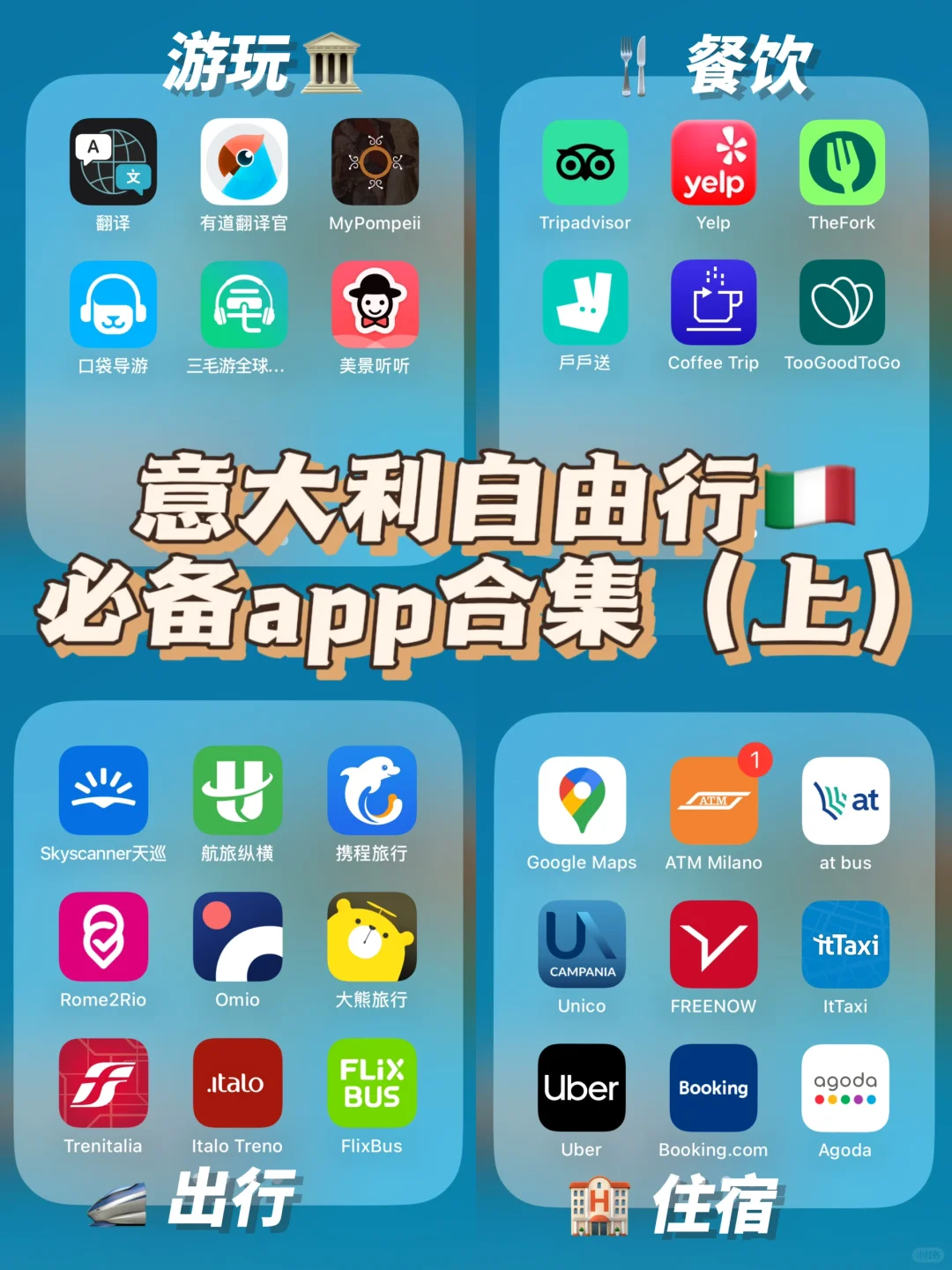 意大利自由行｜实用app集合（住&行）